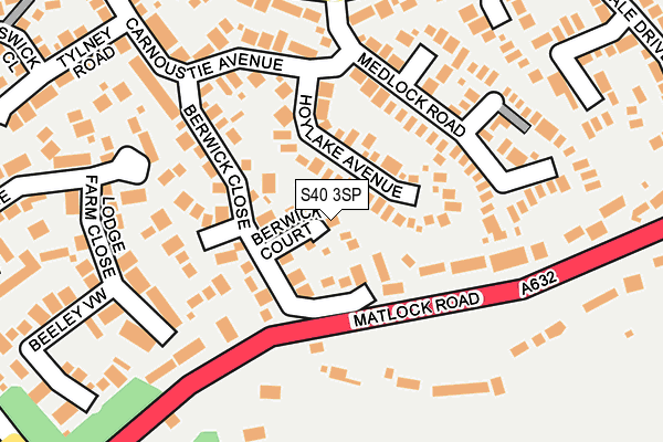 S40 3SP map - OS OpenMap – Local (Ordnance Survey)