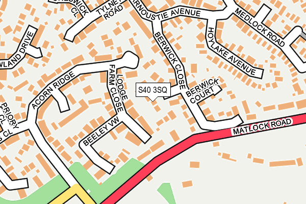 S40 3SQ map - OS OpenMap – Local (Ordnance Survey)