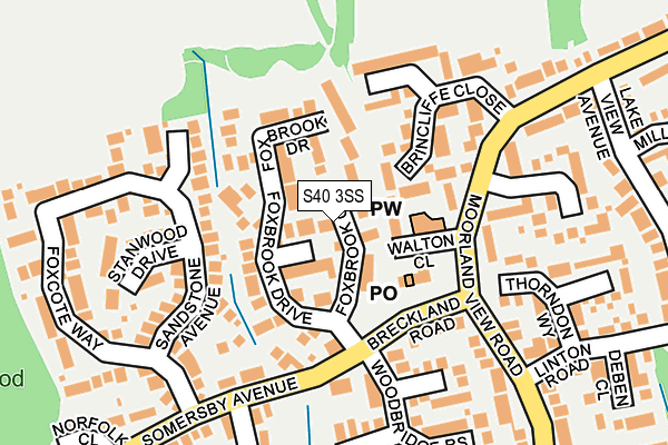 S40 3SS map - OS OpenMap – Local (Ordnance Survey)