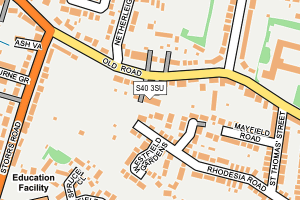 S40 3SU map - OS OpenMap – Local (Ordnance Survey)