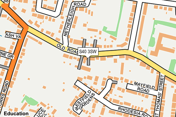 S40 3SW map - OS OpenMap – Local (Ordnance Survey)