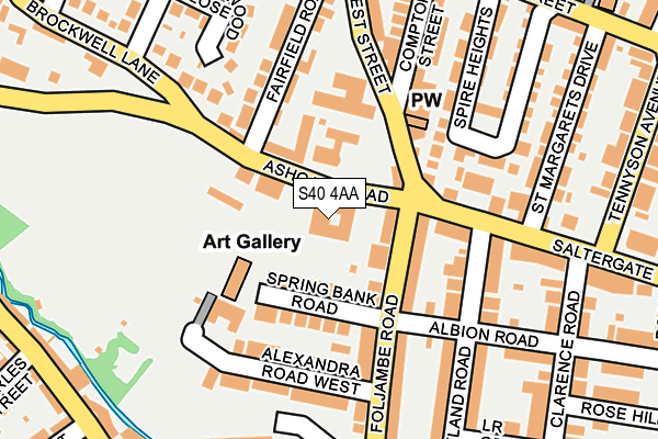 S40 4AA map - OS OpenMap – Local (Ordnance Survey)