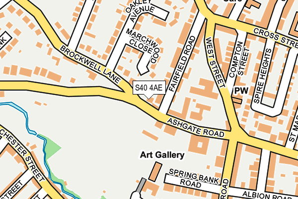 S40 4AE map - OS OpenMap – Local (Ordnance Survey)