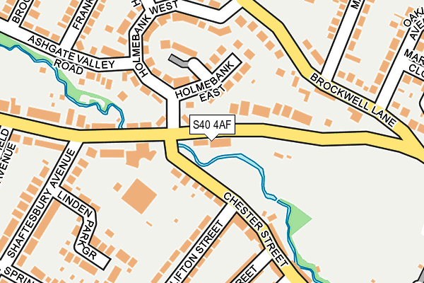 S40 4AF map - OS OpenMap – Local (Ordnance Survey)