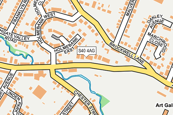 S40 4AG map - OS OpenMap – Local (Ordnance Survey)