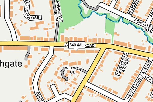 S40 4AL map - OS OpenMap – Local (Ordnance Survey)