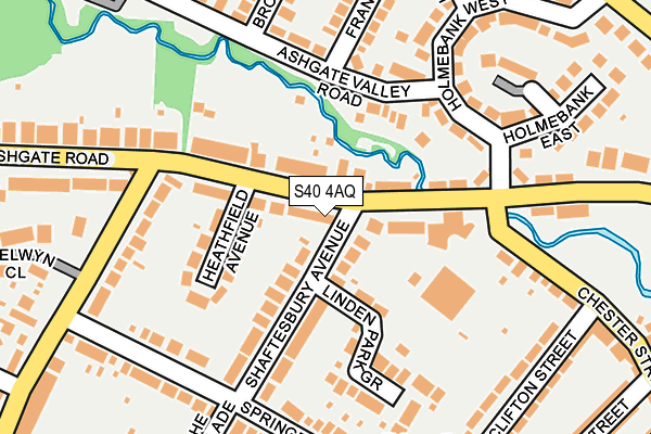 S40 4AQ map - OS OpenMap – Local (Ordnance Survey)