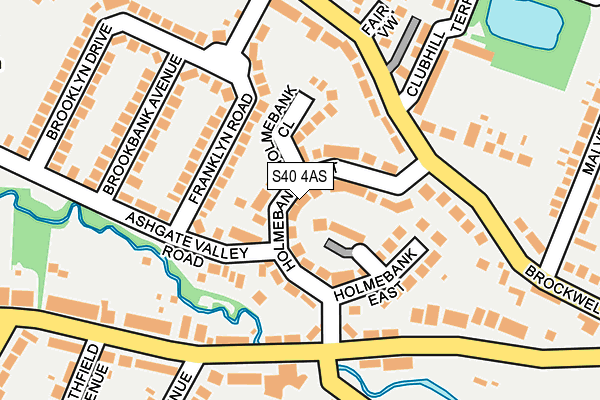 S40 4AS map - OS OpenMap – Local (Ordnance Survey)