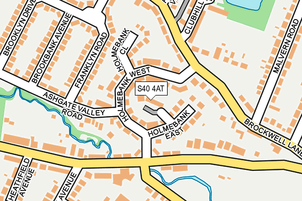 S40 4AT map - OS OpenMap – Local (Ordnance Survey)