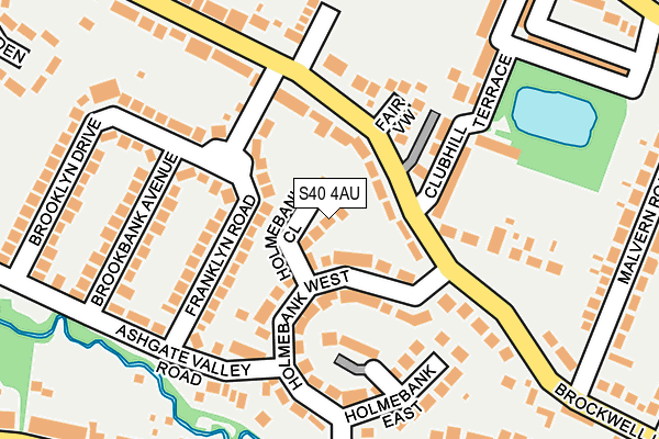 S40 4AU map - OS OpenMap – Local (Ordnance Survey)