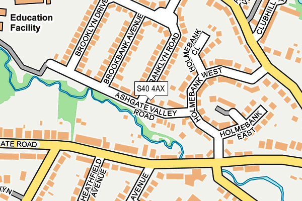 S40 4AX map - OS OpenMap – Local (Ordnance Survey)