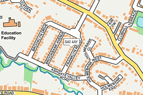 S40 4AY map - OS OpenMap – Local (Ordnance Survey)