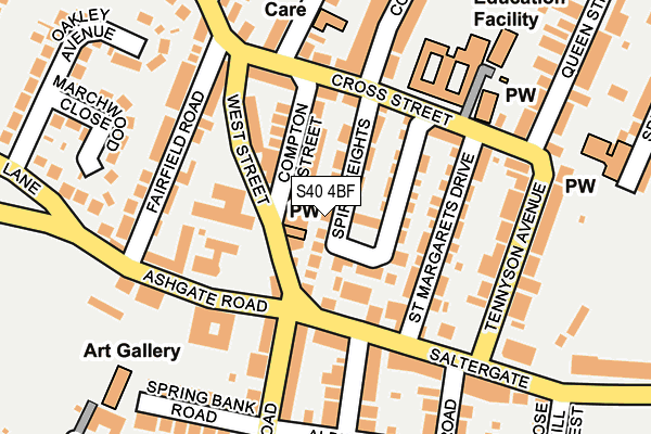 S40 4BF map - OS OpenMap – Local (Ordnance Survey)