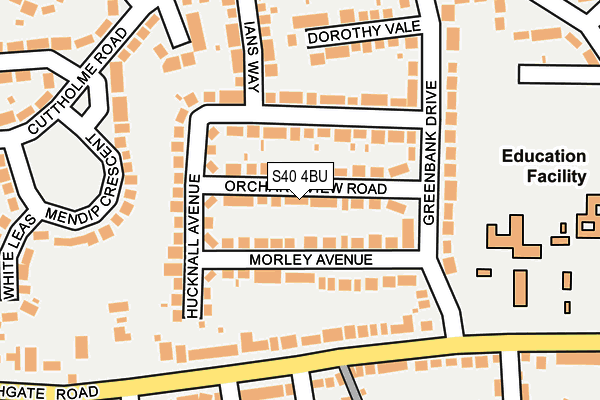 S40 4BU map - OS OpenMap – Local (Ordnance Survey)