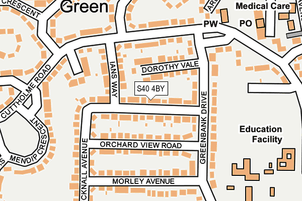 S40 4BY map - OS OpenMap – Local (Ordnance Survey)