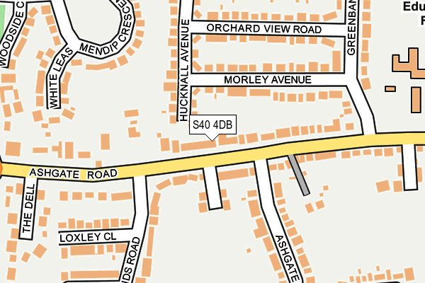 S40 4DB map - OS OpenMap – Local (Ordnance Survey)