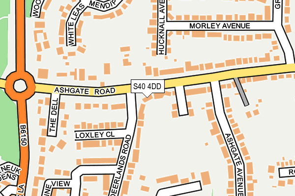 S40 4DD map - OS OpenMap – Local (Ordnance Survey)