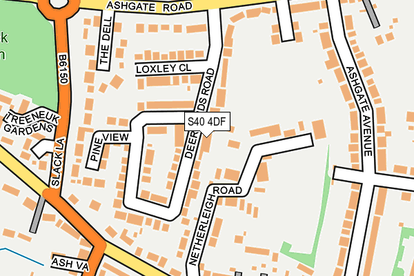 S40 4DF map - OS OpenMap – Local (Ordnance Survey)