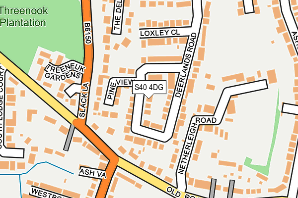 S40 4DG map - OS OpenMap – Local (Ordnance Survey)
