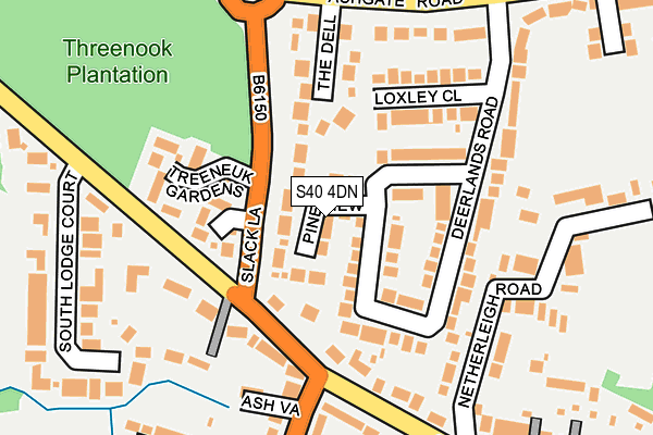 S40 4DN map - OS OpenMap – Local (Ordnance Survey)