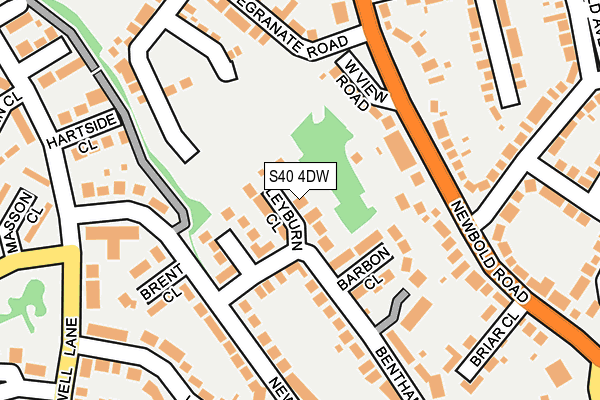 S40 4DW map - OS OpenMap – Local (Ordnance Survey)