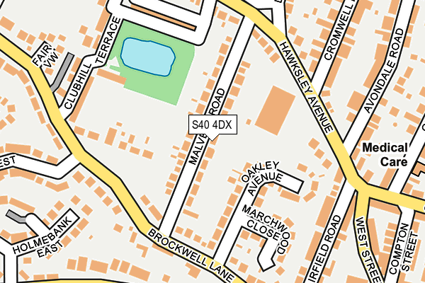 S40 4DX map - OS OpenMap – Local (Ordnance Survey)