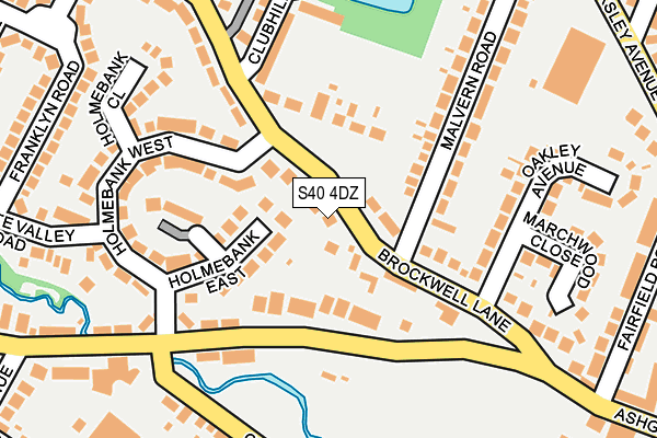 S40 4DZ map - OS OpenMap – Local (Ordnance Survey)