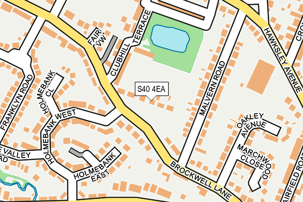 S40 4EA map - OS OpenMap – Local (Ordnance Survey)