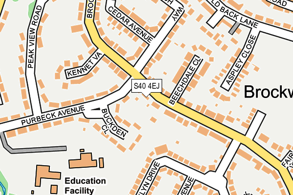 S40 4EJ map - OS OpenMap – Local (Ordnance Survey)