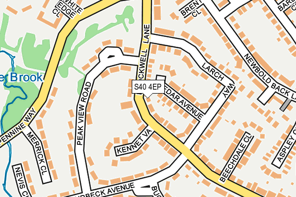 S40 4EP map - OS OpenMap – Local (Ordnance Survey)