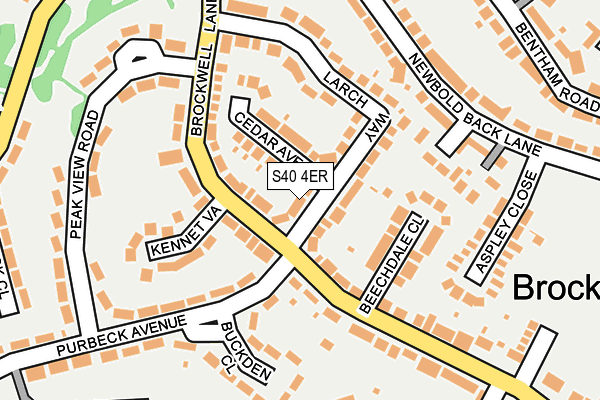S40 4ER map - OS OpenMap – Local (Ordnance Survey)
