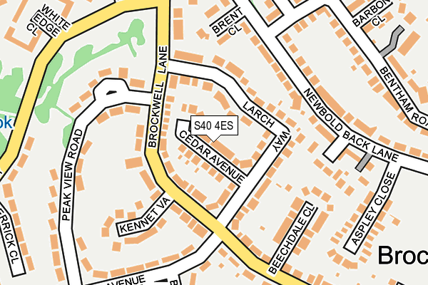 S40 4ES map - OS OpenMap – Local (Ordnance Survey)