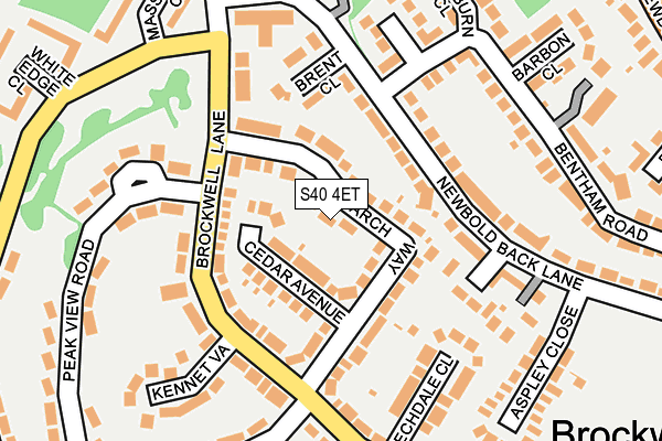 S40 4ET map - OS OpenMap – Local (Ordnance Survey)