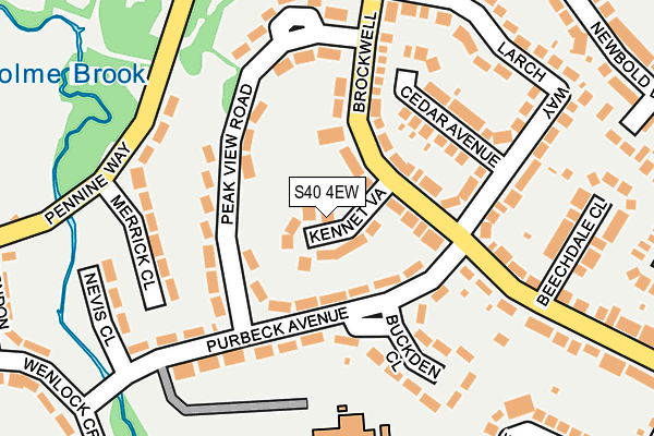 S40 4EW map - OS OpenMap – Local (Ordnance Survey)