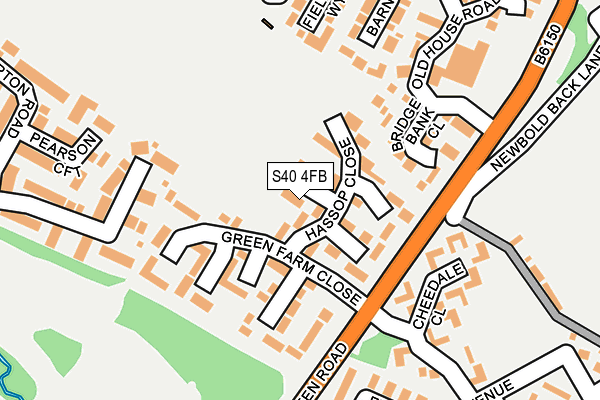 S40 4FB map - OS OpenMap – Local (Ordnance Survey)