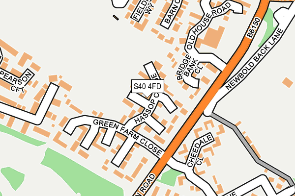 S40 4FD map - OS OpenMap – Local (Ordnance Survey)
