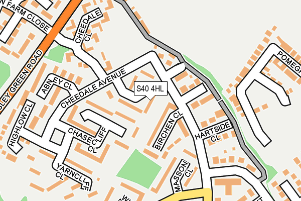 S40 4HL map - OS OpenMap – Local (Ordnance Survey)