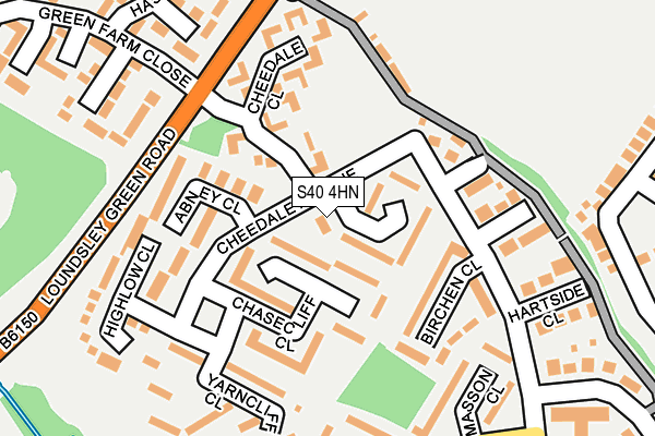 S40 4HN map - OS OpenMap – Local (Ordnance Survey)