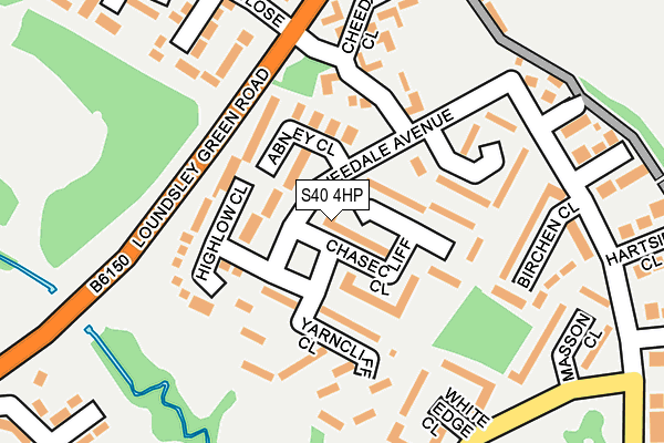 S40 4HP map - OS OpenMap – Local (Ordnance Survey)