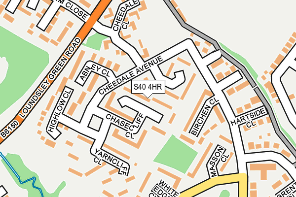 S40 4HR map - OS OpenMap – Local (Ordnance Survey)