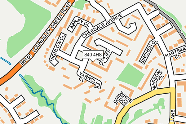 S40 4HS map - OS OpenMap – Local (Ordnance Survey)