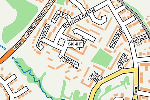 S40 4HT map - OS OpenMap – Local (Ordnance Survey)