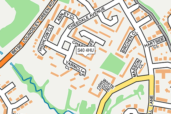 S40 4HU map - OS OpenMap – Local (Ordnance Survey)
