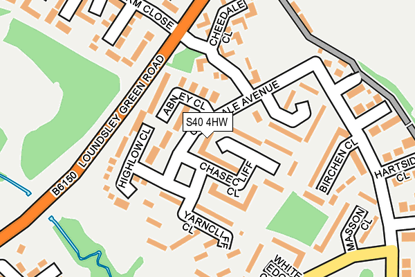 S40 4HW map - OS OpenMap – Local (Ordnance Survey)