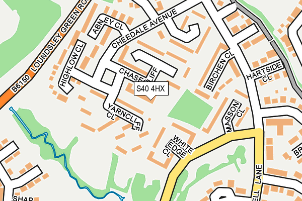 S40 4HX map - OS OpenMap – Local (Ordnance Survey)