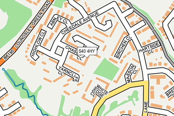 S40 4HY map - OS OpenMap – Local (Ordnance Survey)