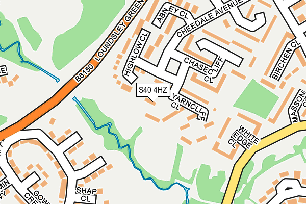 S40 4HZ map - OS OpenMap – Local (Ordnance Survey)