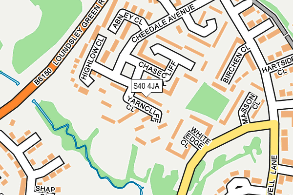 S40 4JA map - OS OpenMap – Local (Ordnance Survey)