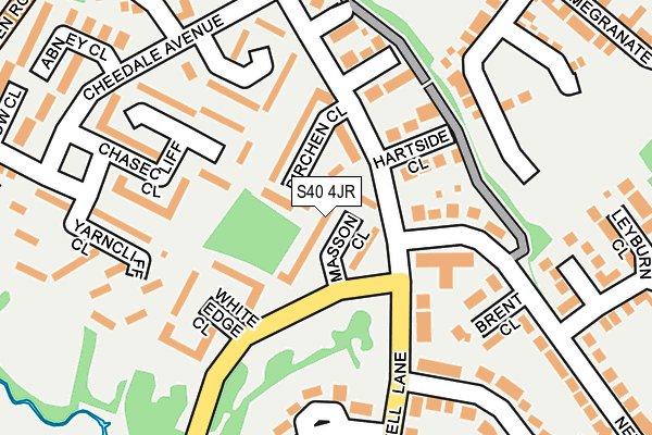 S40 4JR map - OS OpenMap – Local (Ordnance Survey)