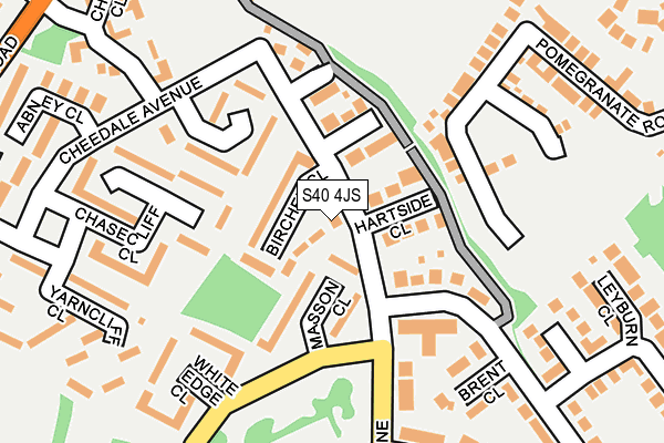 S40 4JS map - OS OpenMap – Local (Ordnance Survey)